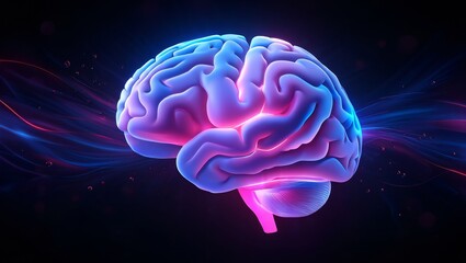 Human brain illustration for medical research and artificial intelligence concept