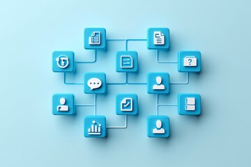 Understanding business process automation workflow diagram with digital icons set up