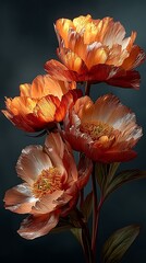 Obraz premium Rose gold metallic petals glowing softly high resolution picture