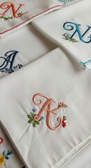 Embroidered monogrammed napkins