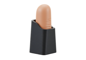 Funny Office Supply Fidget Toy Thumb in Holder on Black Background Stock Photo for Desk Accessories Novelty Gifts and Stress Relief