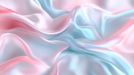 Obraz premium Soft pastel silk fabric draped elegantly, creating gentle waves and folds