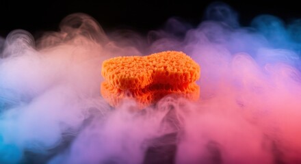 Orange sponge in smoky light