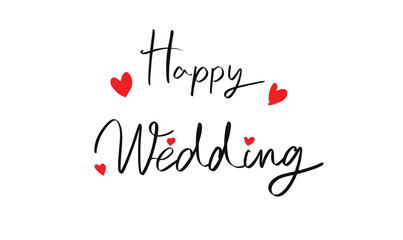 Happy wedding text font calligraphy hand written lettering script black red pink orange color love heart shape married romantic happy wedding beautiful relationship enjoy happy wedding valentine love