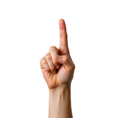 Hand Gesture with Index Finger Pointing Upward for Communication