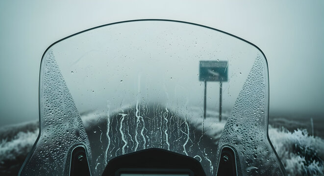Rainy Road Trip Adventure Seen Through A Motorcycle Windshield Travel Lifestyle