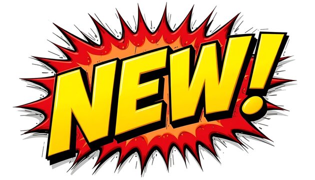 New comic book style text effect on an explosive red background Pop art vector illustration for announcements.