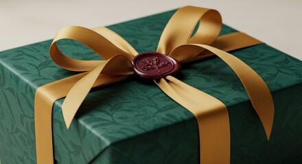 Gift Box with Gold Ribbon