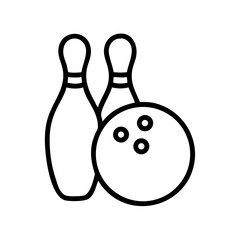 Icon of a bowling ball and pins representing the sport