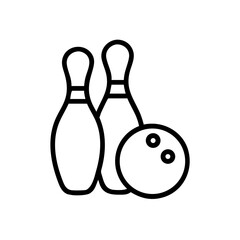Icon of a bowling ball and pins representing the sport