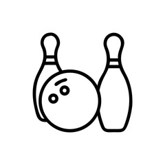 Icon of a bowling ball and pins representing the sport