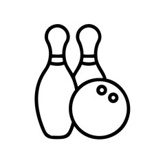 Icon of a bowling ball and pins representing the sport