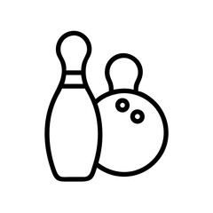 Icon of a bowling ball and pins representing the sport