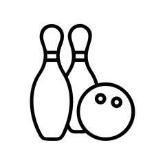 Icon of a bowling ball and pins representing the sport