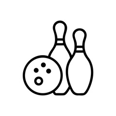 Icon of a bowling ball and pins representing the sport