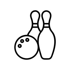 Icon of a bowling ball and pins representing the sport
