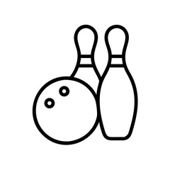 Icon of a bowling ball and pins representing the sport
