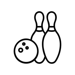 Icon of a bowling ball and pins representing the sport