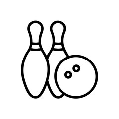 Icon of a bowling ball and pins representing the sport