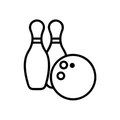 Icon of a bowling ball and pins representing the sport