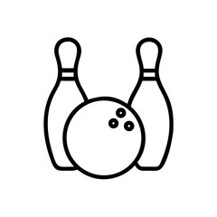 Icon of a bowling ball and pins representing the sport