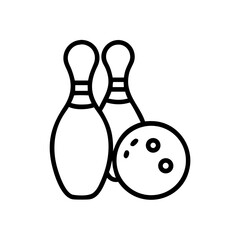 Icon of a bowling ball and pins representing the sport