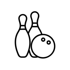 Icon of a bowling ball and pins representing the sport