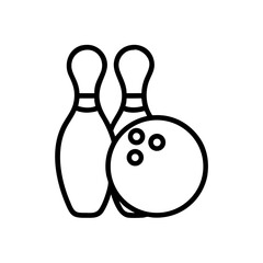 Icon of a bowling ball and pins representing the sport