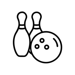 Icon of a bowling ball and pins representing the sport