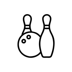 Icon of a bowling ball and pins representing the sport