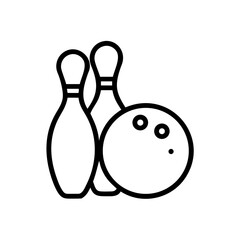 Icon of a bowling ball and pins representing the sport