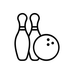 Icon of a bowling ball and pins representing the sport