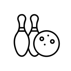 Icon of a bowling ball and pins representing the sport