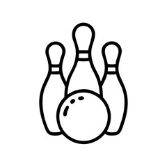 Icon of a bowling ball and pins representing the sport