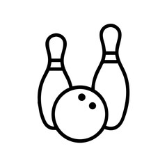 Icon of a bowling ball and pins representing the sport