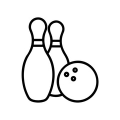 Icon of a bowling ball and pins representing the sport