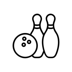 Icon of a bowling ball and pins representing the sport