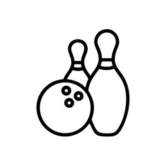 Icon of a bowling ball and pins representing the sport