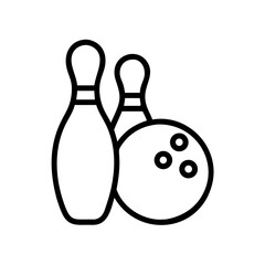 Icon of a bowling ball and pins representing the sport