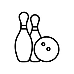 Icon of a bowling ball and pins representing the sport
