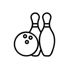 Icon of a bowling ball and pins representing the sport