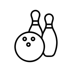 Icon of a bowling ball and pins representing the sport