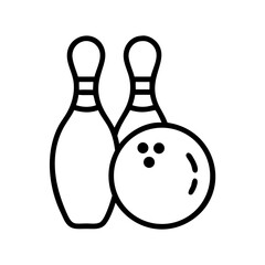 Icon of a bowling ball and pins representing the sport