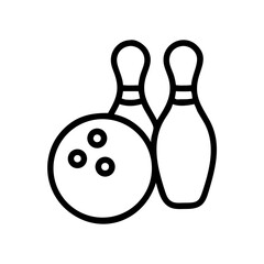 Icon of a bowling ball and pins representing the sport