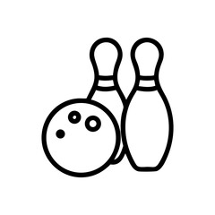Icon of a bowling ball and pins representing the sport