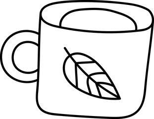 Leaf Decorated Coffee Mug