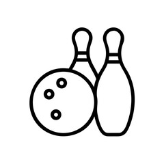 Icon of a bowling ball and pins representing the sport