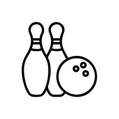 Icon of a bowling ball and pins representing the sport