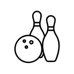 Icon of a bowling ball and pins representing the sport