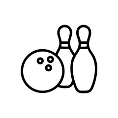 Icon of a bowling ball and pins representing the sport